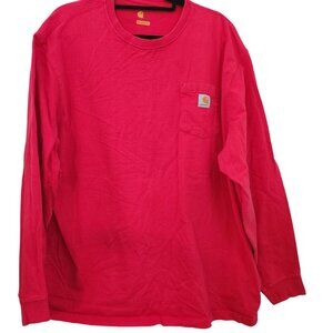 Carhartt Mens 2XL Red Long Sleeve Shirt